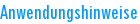 Anwendungshinweise